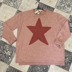 NWT Sweater Pink Star Super Soft Size Large